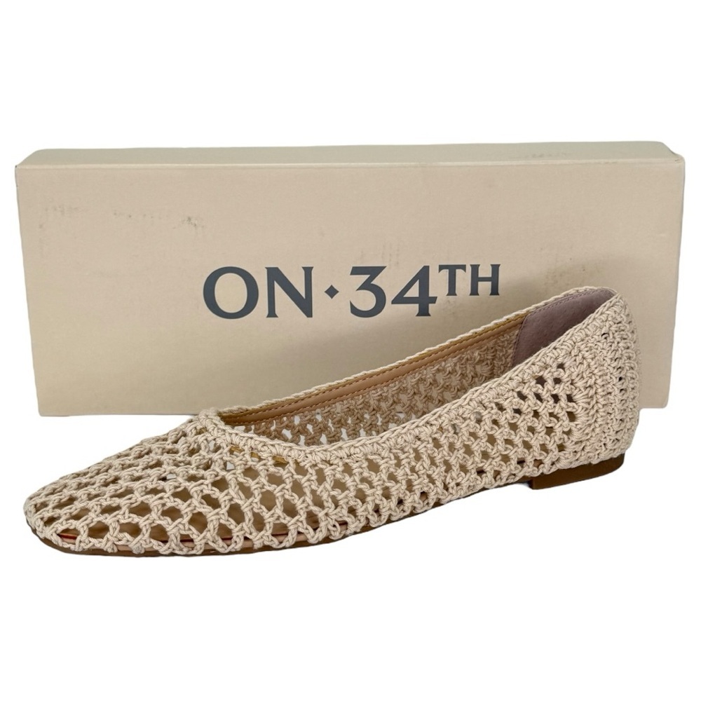On 34th Naomie Cream Crotchet Breathable Womens Flats Size 5.5M - Picture 10 of 12